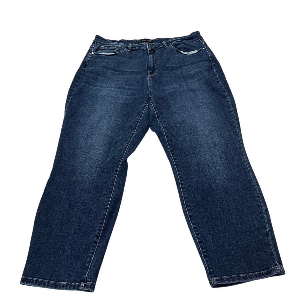 Judy Blue Womens 20W Cropped Slim Jeans Casual Closet Staple Capsule Wardobe